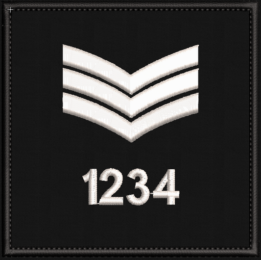 10x10cm Uniform Arm Patch - Sergeant - Fully customisable - Uniform