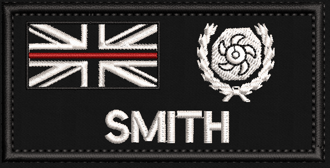 10X5 cm Fire name and Rank Patch - uniform - emergency services