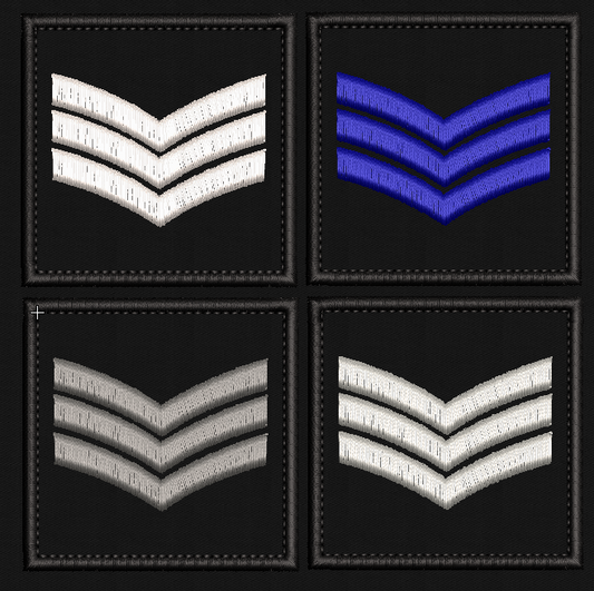 6X6 cm Sgt Stripe Patch - Uniform - Sergeant - Police