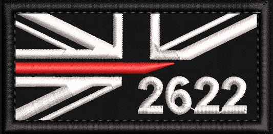 8X4 cm Embroidered Half Thin Red Line patch - uniform - emergency services - Fire Service