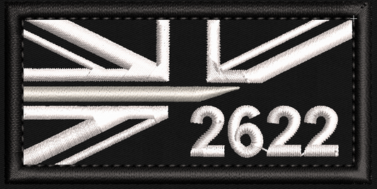 8X4 cm Embroidered Half Thin Silver Line patch - uniform - emergency services
