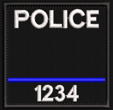 8 x 8 cm Blue Line Embroidered Patch