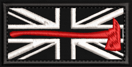 8X4 cm Embroidered Axe Thin Red Line patch - uniform - emergency services - Fire Service
