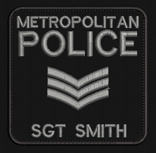 10x10cm Police Sgt Uniform Arm Patch  - Fully customisable - Uniform