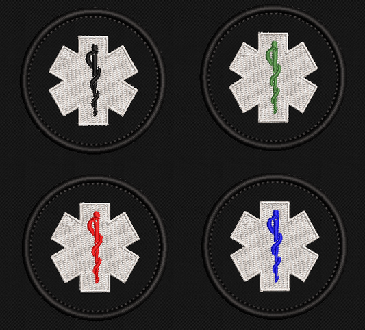 6 cm Embroidered Round Medic Patch - uniform - emergency services - medic