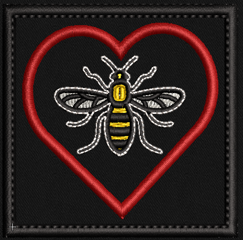 6X6 cm Embroidered Manchester Bee Patch -  Morale patch