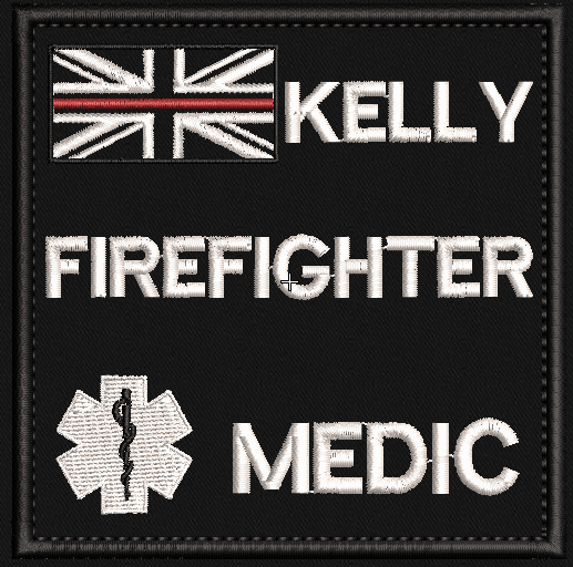 10x10cm Uniform Arm Patch - Firefighter medic - Fully customisable - Uniform