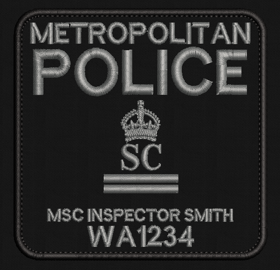 10x10 cm Special Constable Uniform Arm Patch - Fully customisable - Uniform