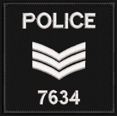 10x10cm Uniform Arm Patch - Police Sergeant - Fully customisable - Uniform