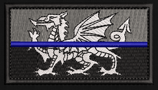 9x5 cm Embroidered Welsh Thin Line Patch - uniform - emergency services