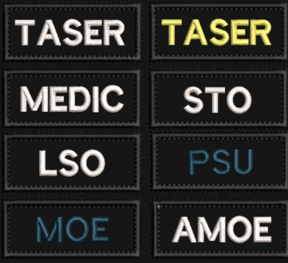 8X4 cm Embroidered Police Skill Patches - uniform - emergency services - Specialisms