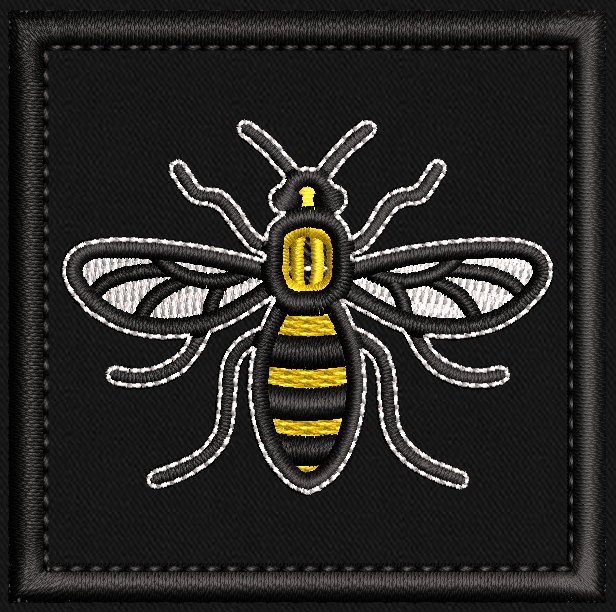 6X6 cm Embroidered Manchester Bee Patch -  Morale patch