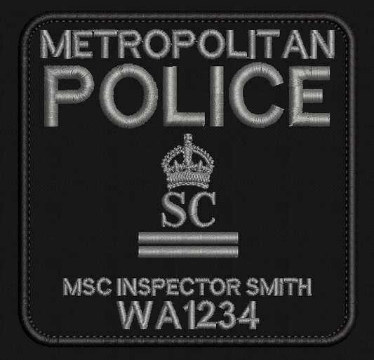 10x10 cm Special Constable Uniform Arm Patch - Fully customisable - Uniform