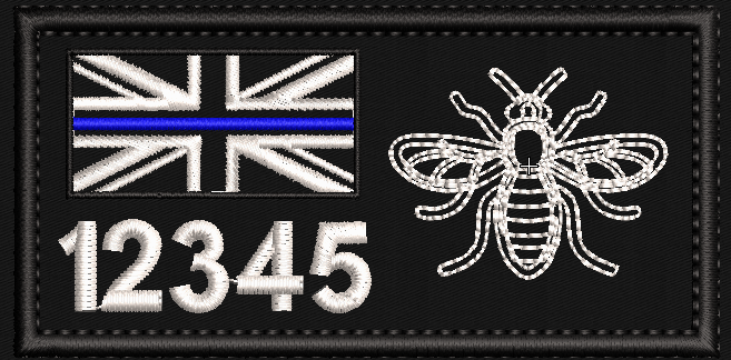 10x5cm Manchester Bee Uniform Arm Patch - Police - 999 - uniform