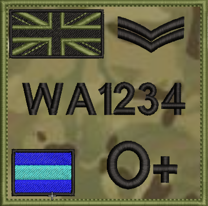 10x10cm Cordura MTP ZAP Patch - Fully Customisable - Velcro Backed - Military