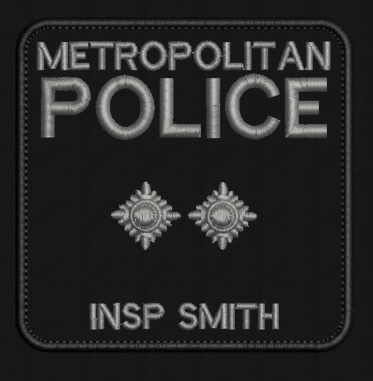 10x10cm Police Inspector Embroidered Patch - Fully Customisable