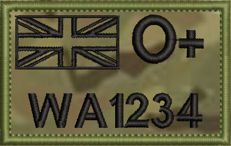 8x5cm MTP Cordura ZAP Patch - Fully Customisable - Military - Velcro